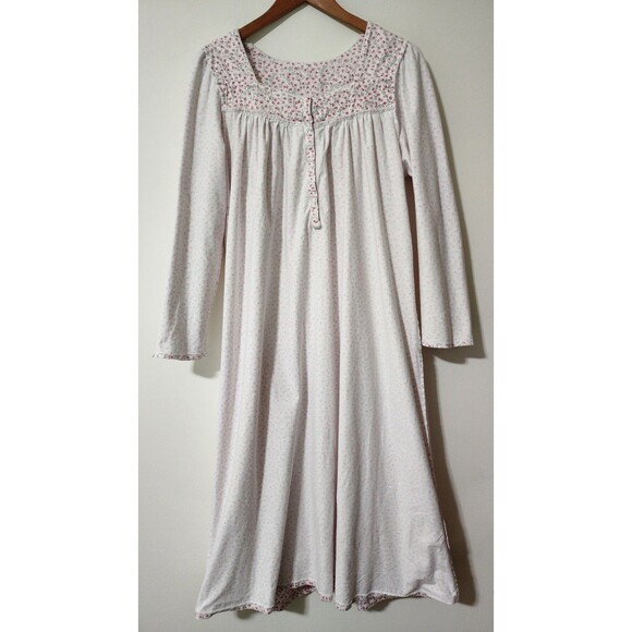 Lot of 2 Eileen West Womens Cotton Long Nightgowns Pink Blue Floral Size M - Picture 4 of 16